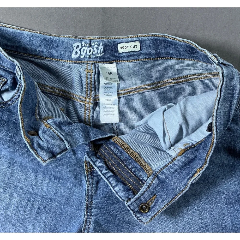 OshKosh Bgosh Girls Blue Jeans Size 14R Boot Cut Medium Wash Adjustable Waist